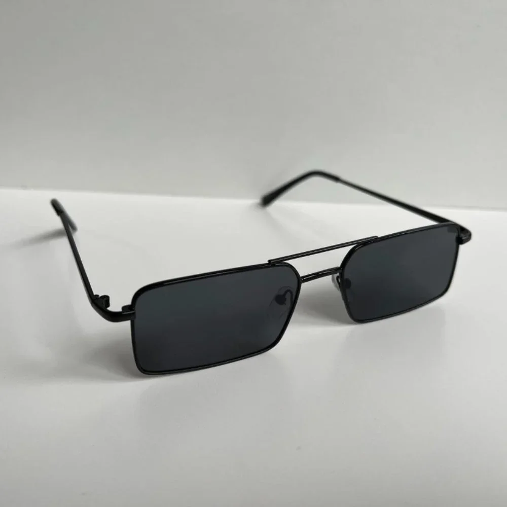 Vintage Y2K 90s 2000s slim square black trim sunglasses